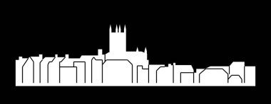 düz şehir silueti, basit vektör çizim 