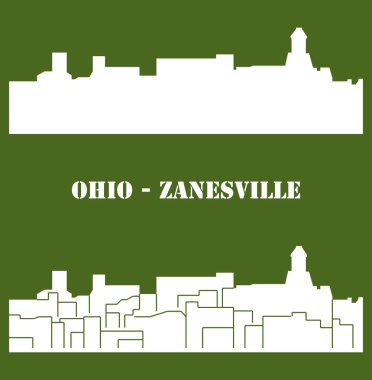 düz şehir siluetleri, basit vektör çizim seti 