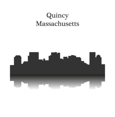 düz şehir silueti, basit vektör çizim 