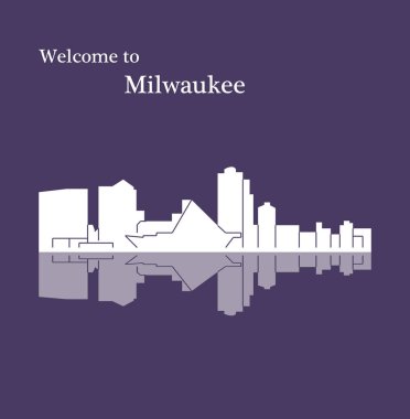 düz şehir silueti, basit vektör çizim 