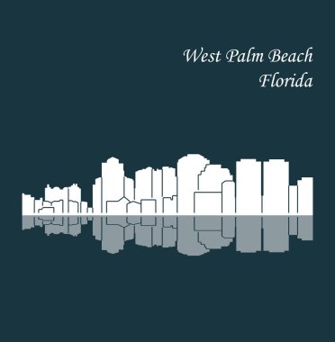 düz şehir silueti, basit vektör çizim 