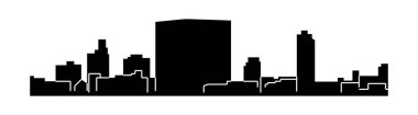 düz şehir silueti, basit vektör çizim 