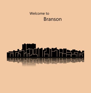 düz şehir silueti, basit vektör çizim 