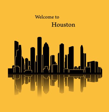 düz şehir silueti, basit vektör çizim 