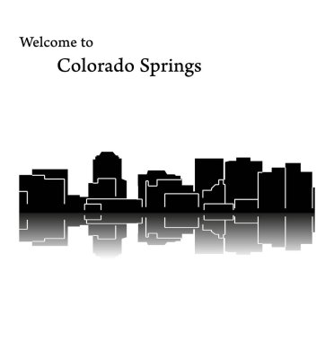 düz şehir silueti, basit vektör çizim 