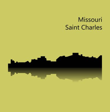 düz şehir silueti, basit vektör çizim 