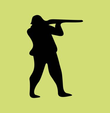 Silah ile Hunter, sadece vektör illüstrasyon 