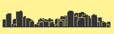 düz şehir silueti, basit vektör çizim 
