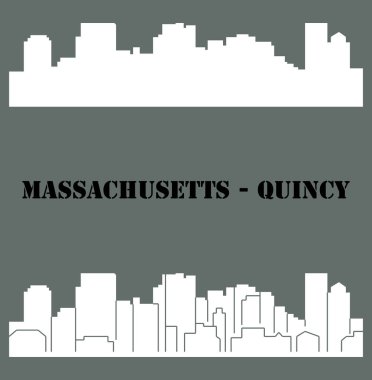 düz şehir siluetleri, basit vektör çizim seti 