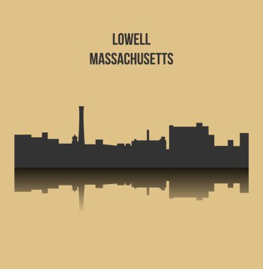 düz şehir silueti, basit vektör çizim 