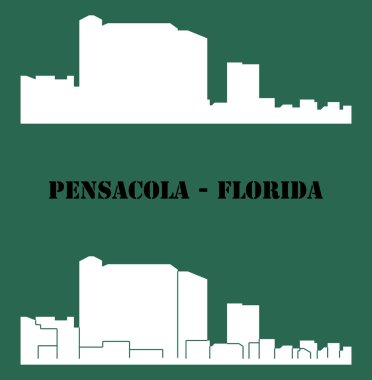 düz şehir siluetleri, basit vektör çizim seti 