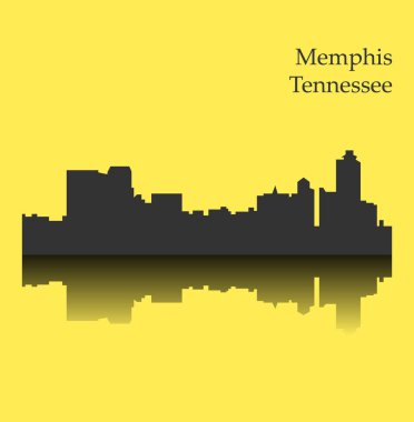 düz şehir silueti, basit vektör çizim 