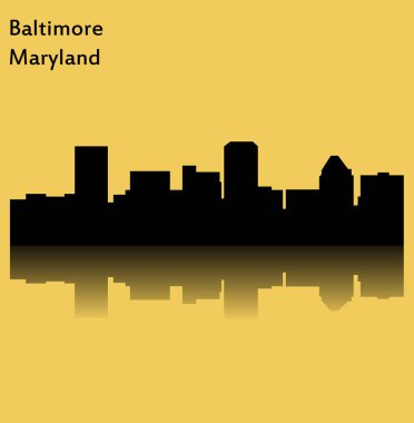 düz şehir silueti, basit vektör çizim 