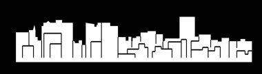 düz şehir silueti, basit vektör çizim 
