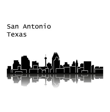 düz şehir silueti, basit vektör çizim 