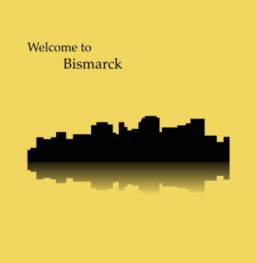 düz şehir silueti, basit vektör çizim 