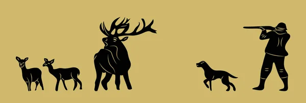 Hunter Deers Gewoon Vector Illustratie — Stockvector