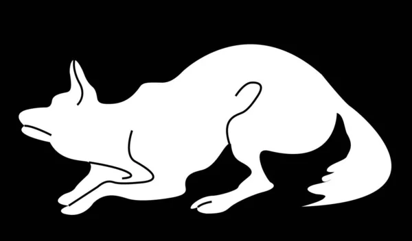 Fox Silhouette Simply Vector Illustration — Stock Vector