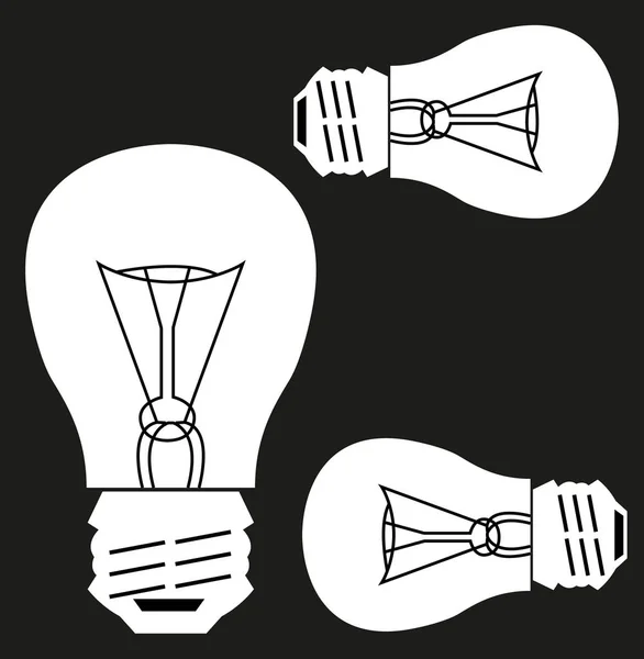 Set Light Bulbs Simply Vector Illustration — Stock Vector