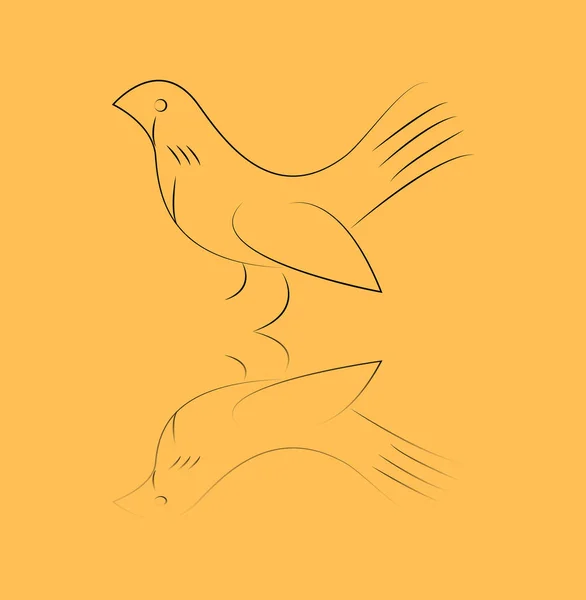 Silhouette Uccelli Semplicemente Illustrazione Vettoriale — Vettoriale Stock