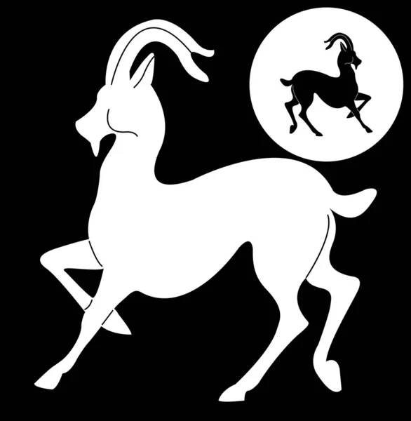 色の背景にヤギのセット 単にベクトルイラストレーション — ストックベクタ