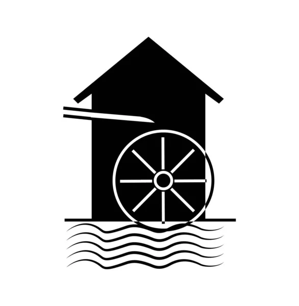 Water Mill Simply Vector Illustration — Stock Vector