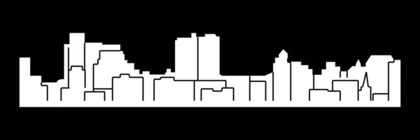 Platte City Silhouet Eenvoudige Vectorillustratie — Stockvector