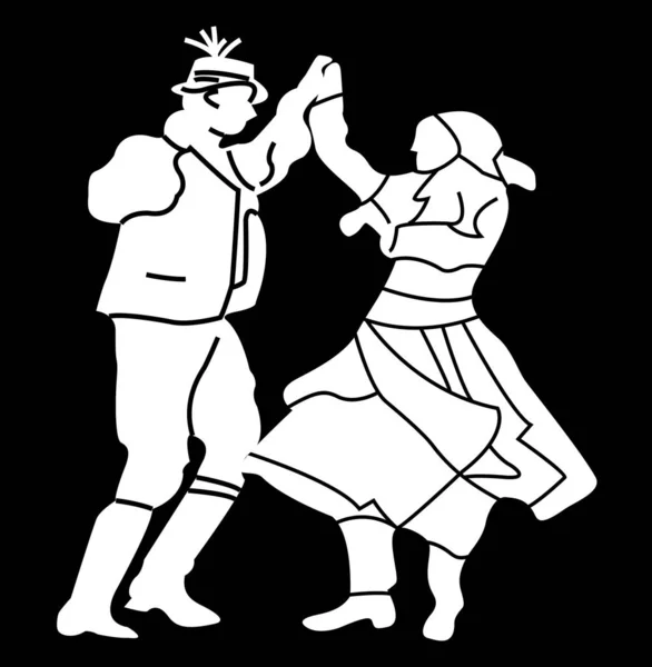 Танцующие Люди Просто Векторная Иллюстрация — стоковый вектор