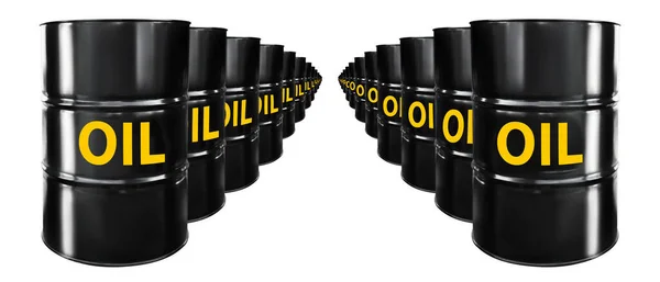 Barriles Petróleo Metálicos Industria Manufactura Petróleo Gas Petróleo Ilustración — Foto de Stock