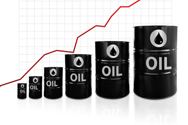 Barriles Petróleo Metálicos Industria Manufactura Petróleo Gas Petróleo Ilustración — Foto de Stock