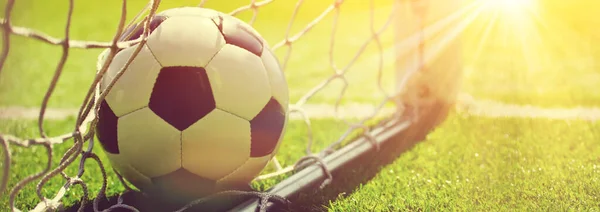 Jogo Futebol Tradicional Com Uma Bola Couro — Fotografia de Stock