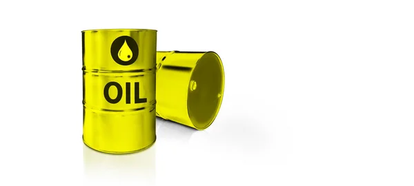 Barili Metallo Industria Petrolifera Del Gas Del Petrolio Produzione Illustrazione — Foto Stock