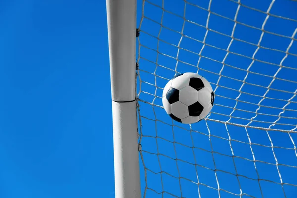 Jogo Futebol Tradicional Com Uma Bola Couro — Fotografia de Stock