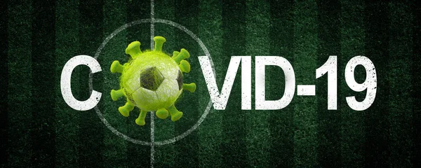 欧洲足球取消活动的概念 头孢病毒面罩球 — 图库照片
