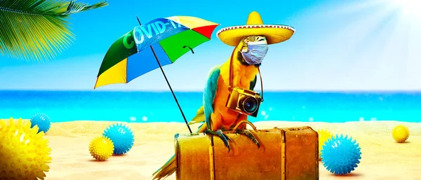 Corona Virus Uitbraak Reizen Volgens Pandemisch Tijdconcept — Stockfoto
