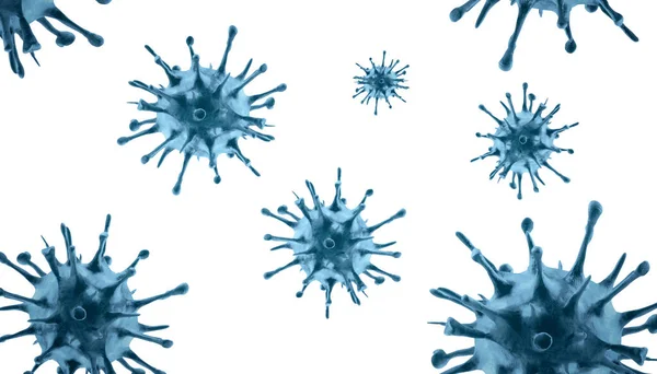 Mikroskopijny Widok Komórek Wirusa Grypy Ilustracja Medyczna — Zdjęcie stockowe