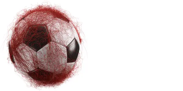 Konzept Zur Absage Der Fußball Ball Mit Coronavirus Maske — Stockfoto