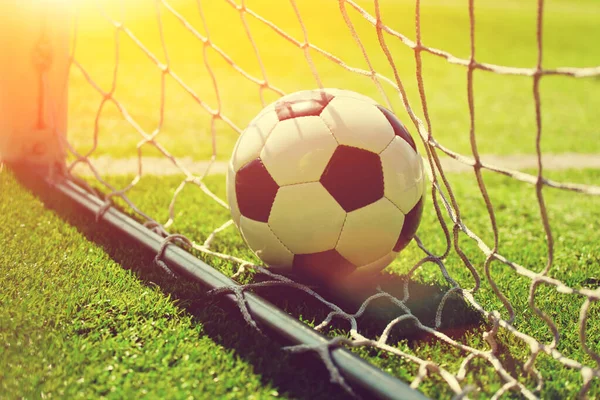 Jogo Futebol Tradicional Com Uma Bola Couro — Fotografia de Stock