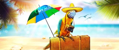 Corona virüsü salgını. Salgın zaman konseptinde seyahat