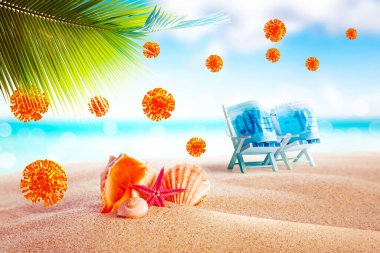 Corona virüsü salgını. Salgın zaman konseptinde seyahat