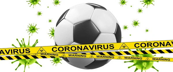 Euro Conceito Evento Cancelamento Futebol Bola Com Máscara Coronavírus — Fotografia de Stock