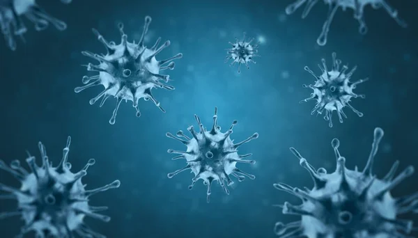 Vista Microscópica Las Células Del Virus Gripe Ilustración Médica — Foto de Stock