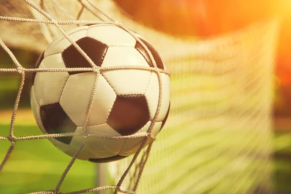 Jogo Futebol Tradicional Com Uma Bola Couro — Fotografia de Stock