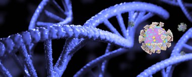 Coronavirüs ve karantina kavramını durdurun. 3 boyutlu tıbbi illüstrasyon