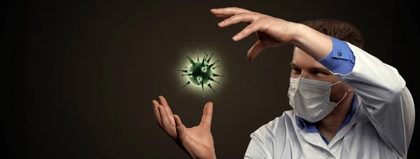 コロナウイルスが発生 流行性ウイルス呼吸器症候群 — ストック写真