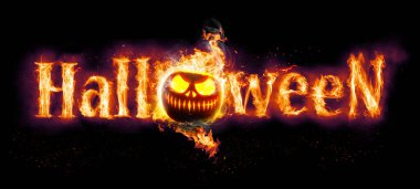 Cadılar Bayramı Korkunç Suratı. Güzel sonbahar kompozisyonu.