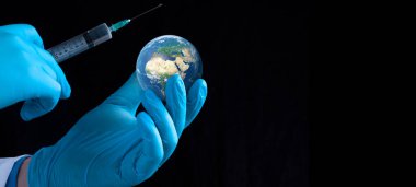 Corona virüsü salgını. Salgın virüsü koruma konsepti. 3B Hazırlama.