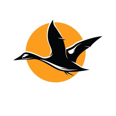 Ördek Çizimi. Duck Logo vektörü