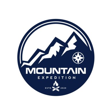 Dağ Logosu, Açık Hava ve Macera Logosu Vektörü