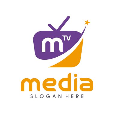 Medya Logosu. TV Çevrimiçi, Yayın, Televizyon Logo Vektörü